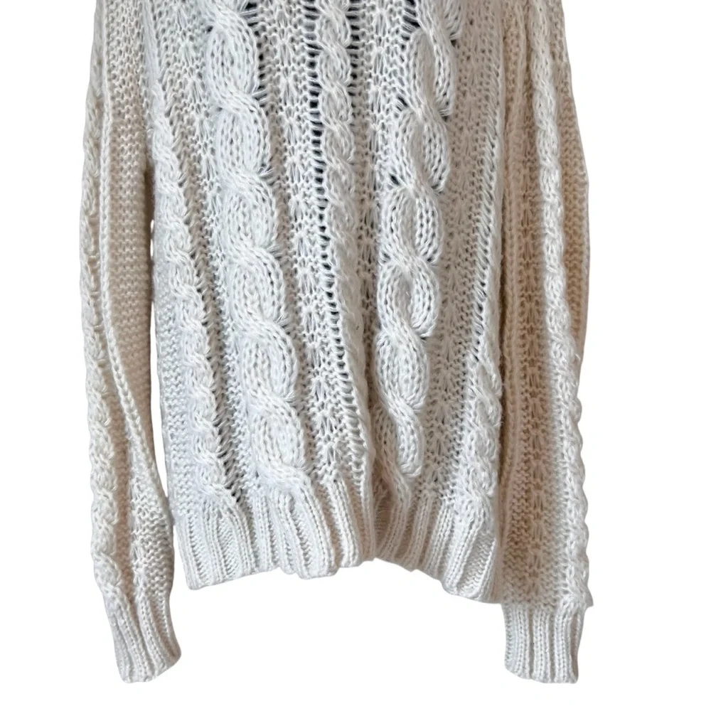 Wooden Ships TUCK CABLE KNIT BOYFRIEND SWEATER in ALABASTER